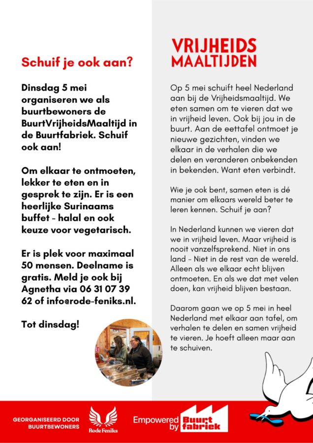 Buitenhof buurt vrijheidsmaaltijd